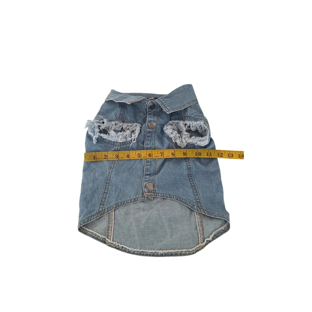 Harley-Davidson Dog Denim Vest Medium Willie G Skull Blue Biker Pet Jacket